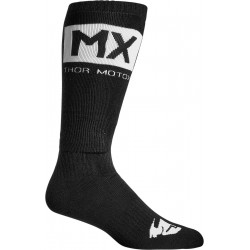SOCK MX SOLID BK/WH 10-13